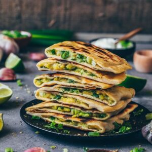 Paratha (Alo/Gobi) bread stuffed with Patato or Cauliflower spices and herbs.