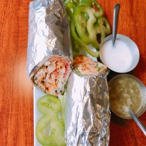 hummus chicken kebab roll